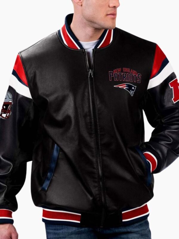 NFL Multi New England Patriots Varsity Leather Jacket
