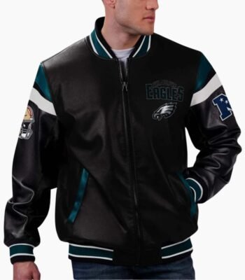 NFL Philadelphia Eagles Multicolor Varsity Leather Jacket