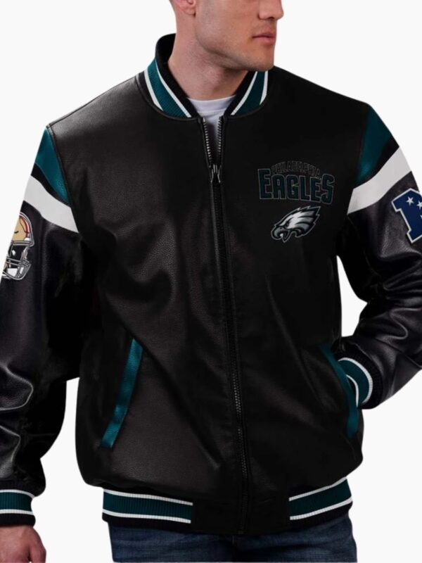 NFL Philadelphia Eagles Multicolor Varsity Leather Jacket
