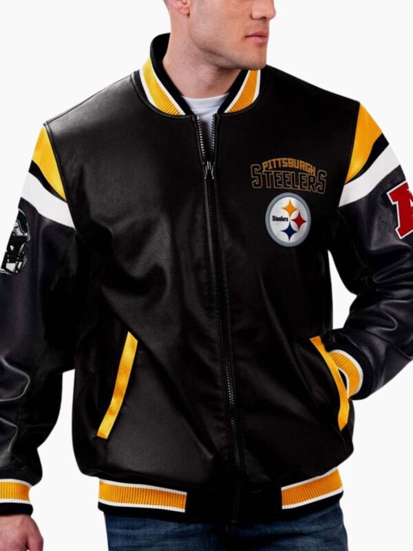 NFL Pittsburgh Steelers Varsity Leather Jacket