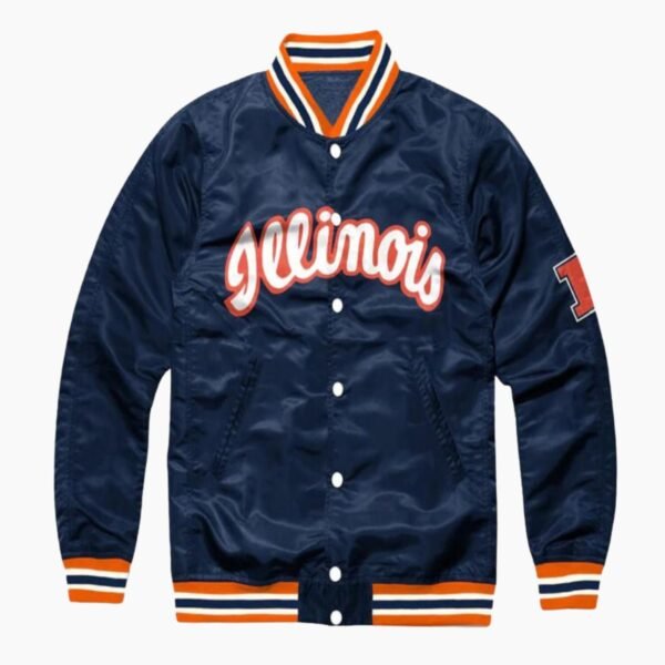 VTG University Of Illinois Script Satin Jacket