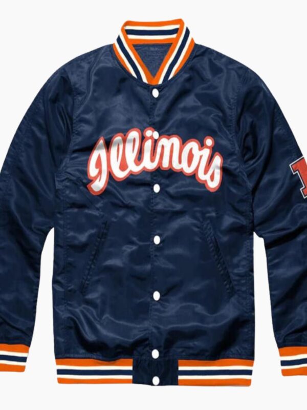 VTG University Of Illinois Script Satin Jacket