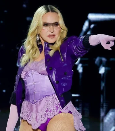 2026 Coachella Surprise Appearance Madonna Purple Jacket