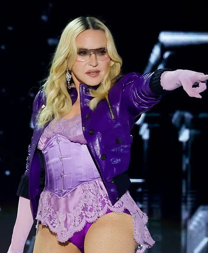 2026 Coachella Surprise Appearance Madonna Purple Jacket 2026 Coachella Surprise Appearance Madonna Purple Jacket