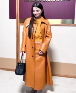 2026 Fashion Show Becky Armstrong Orange Leather Coat