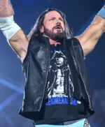 Royal Rumble 2026 AJ Styles Black Leather Vest