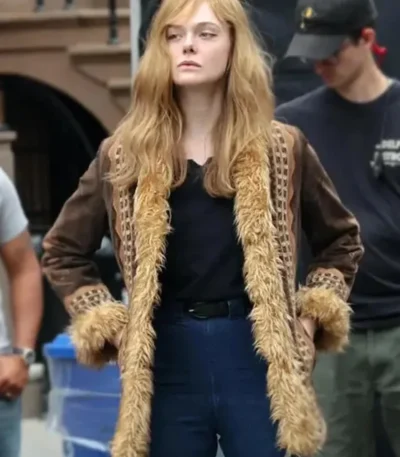 A Complete Unknown 2024 Elle Fanning Brown Jacket