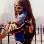 Aaliyah Babygirl Leather Motorcycle Jacket