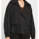 Abigail Black Cotton Cropped Trench Coat
