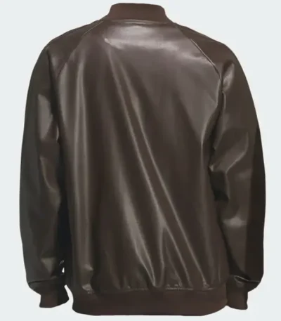 Adidas Originals 2026 Brown Leather Bomber Jacket