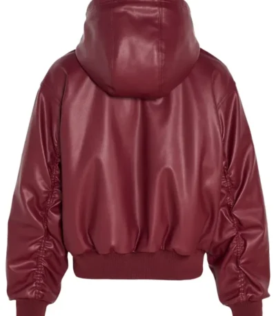 Adidas Originals Wine Red Leather Jacket