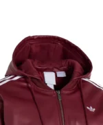 Adidas Originals Wine Red Leather Jacket