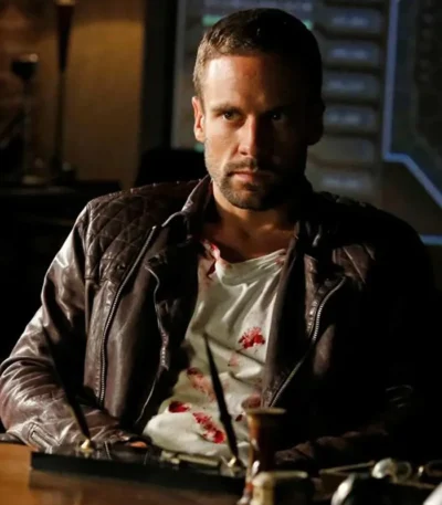 Agents of S.H.I.E.L.D S2 Lance Hunter Brown Leather Jacket