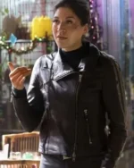 Alaqua Cox Echo 2024 Black Leather Jacket