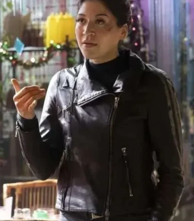 Alaqua Cox Echo 2024 Black Leather Jacket