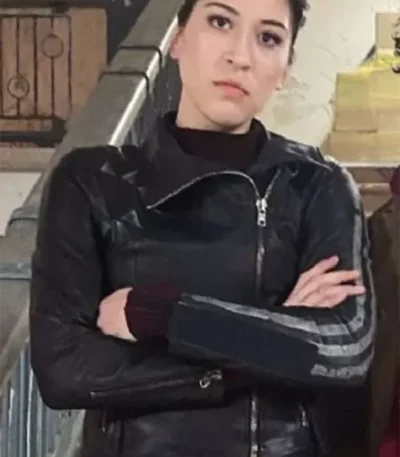 Alaqua Cox Echo 2024 Black Leather Jacket