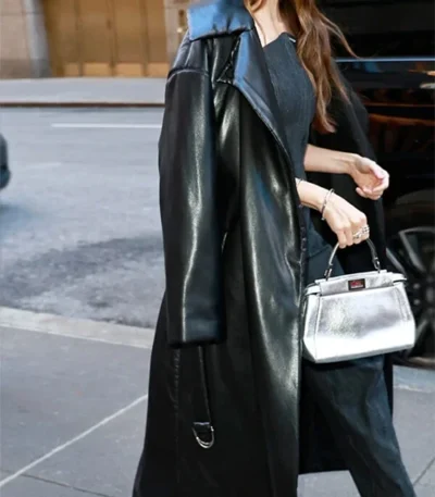 Alison Brie Together Black Leather Coat