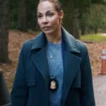 Amanda Brugel Nika and Madison Black Leather Coat