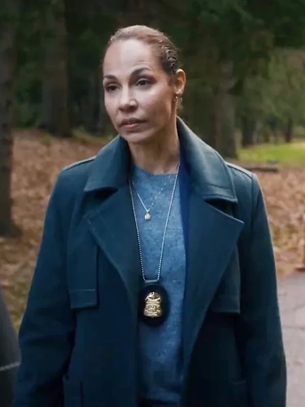 Amanda Brugel Nika and Madison Black Leather Coat