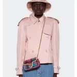 Amanda Laura Pink Cropped Trench Coat