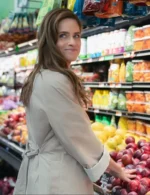 Amanda Peet Your Friends and Neighbors Beige Coat