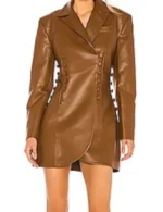 Amanda Will Trent S03 Brown Leather Blazer