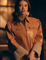Amber Midthunder Novocaine Brown Leather Coat