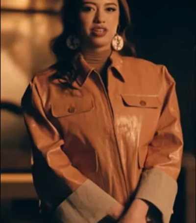 Amber Midthunder Novocaine Brown Leather Coat