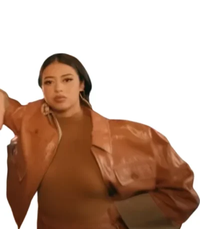 Amber Midthunder Novocaine Brown Leather Coat