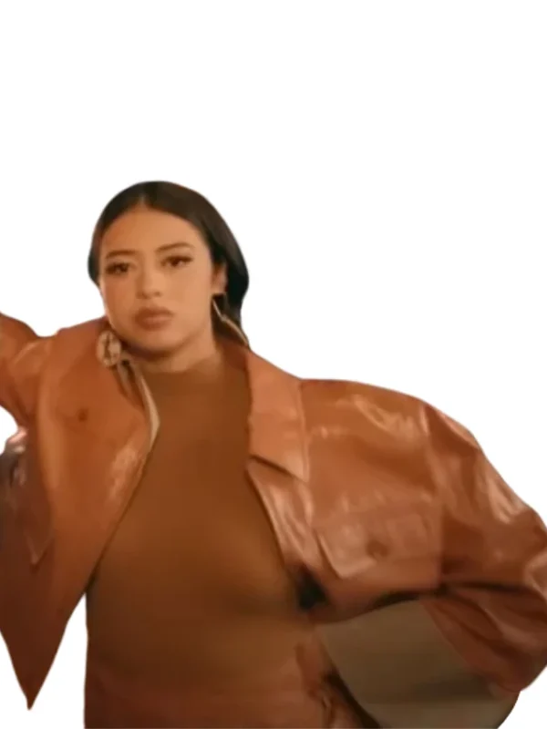 Amber Midthunder Novocaine Brown Leather Coat