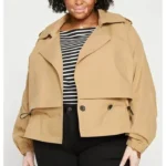 Amber Tan Cropped Trench Coat