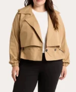 Amber Tan Cropped Trench Coat