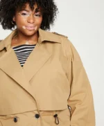 Amber Tan Cropped Trench Coat