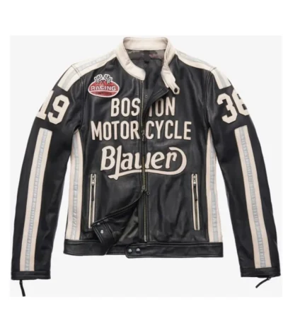 American Night Vincent Black and White Leather Jacket