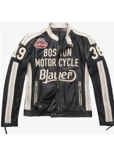 American Night Vincent Black and White Leather Jacket