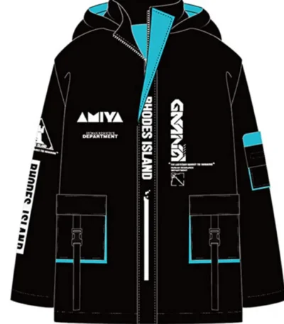 Amiya Arknights Black Hooded Cotton Jacket