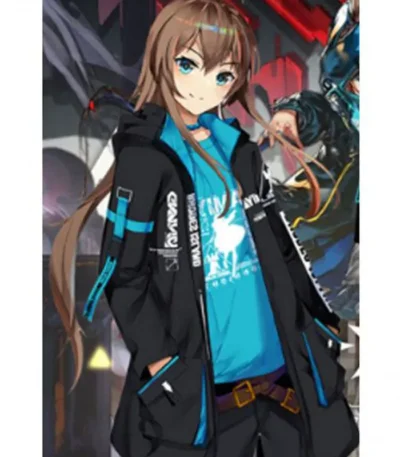 Amiya Arknights Black Hooded Cotton Jacket