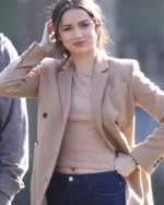 Ana de Armas Deep Water Beige Brown Trench Coat