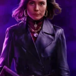 Ana de Armas Ballerina Double-Breasted Leather Trench Coat