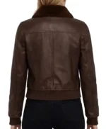 Anna Brown Sheepskin Leather Women’s Bomber Jacket
