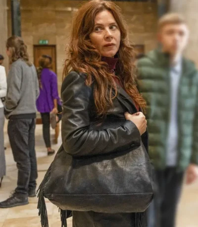 Anna Friel Unforgivable Black Leather Blazer