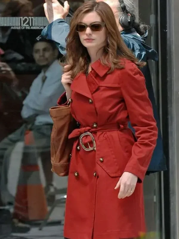 Anne Hathaway Red Trench Coat