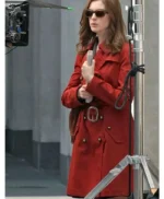 Anne Hathaway Red Trench Coat