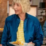 Anne The Four Seasons Blue Satin Bomber Jacket
