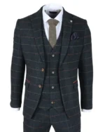 Archer Single Breasted 3 Piece Navy Blue Suit