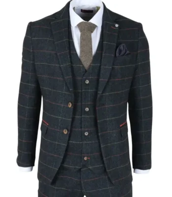 Archer Single Breasted 3 Piece Navy Blue Suit
