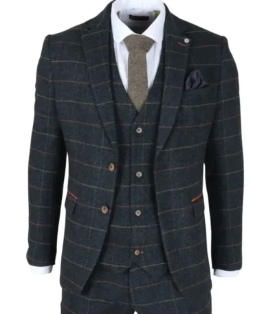 Archer Single Breasted 3 Piece Navy Blue Suit