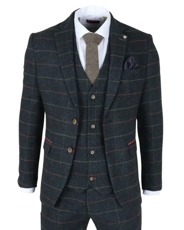 Archer Single Breasted 3 Piece Navy Blue Suit