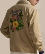 Australian Open Flower Embroidered Beige Jacket
