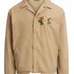 Australian Open Flower Embroidered Beige Jacket
